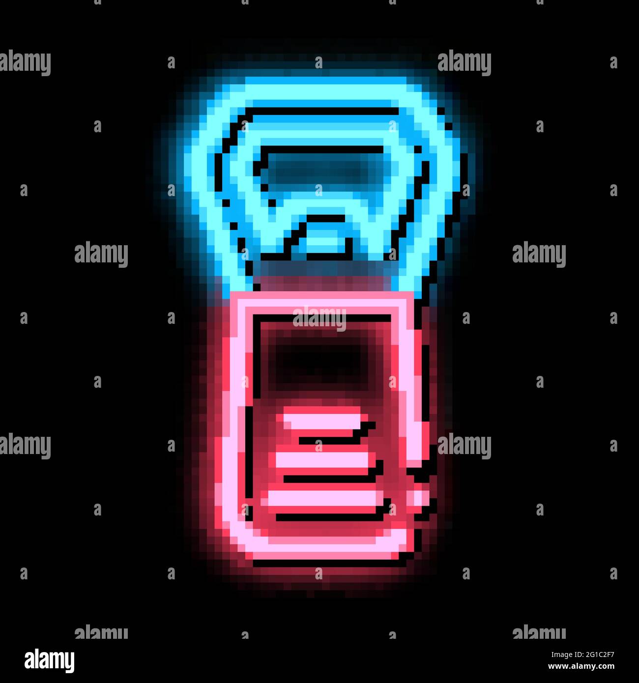 Bottle Cap Opener neon glow icon illustration Stock Vector