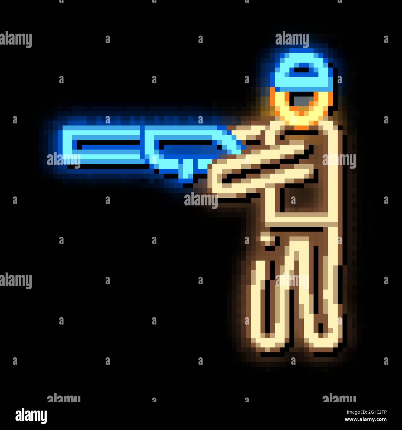 Hunter Hunting neon glow icon illustration Stock Vector Image & Art - Alamy