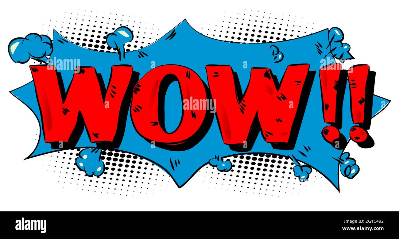 Wow Comics word. Vector retro abstract comic book speech bubble