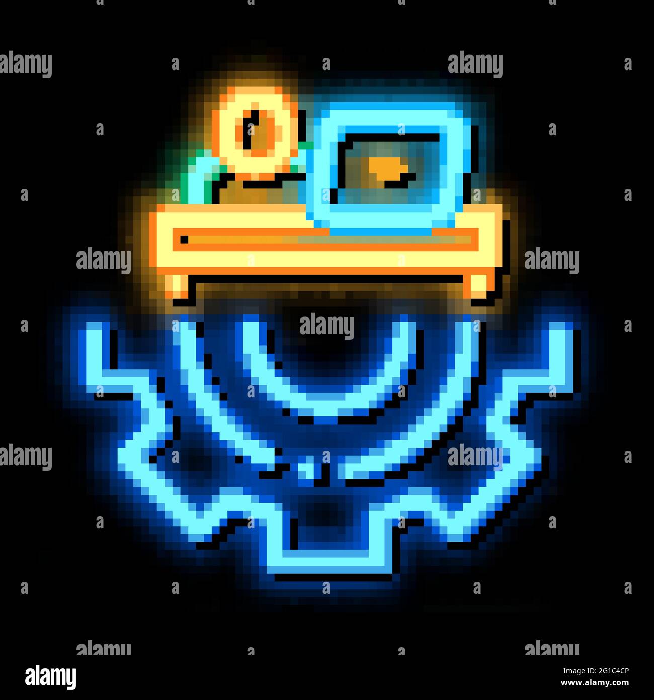 Developer Gear neon glow icon illustration Stock Vector Image & Art - Alamy