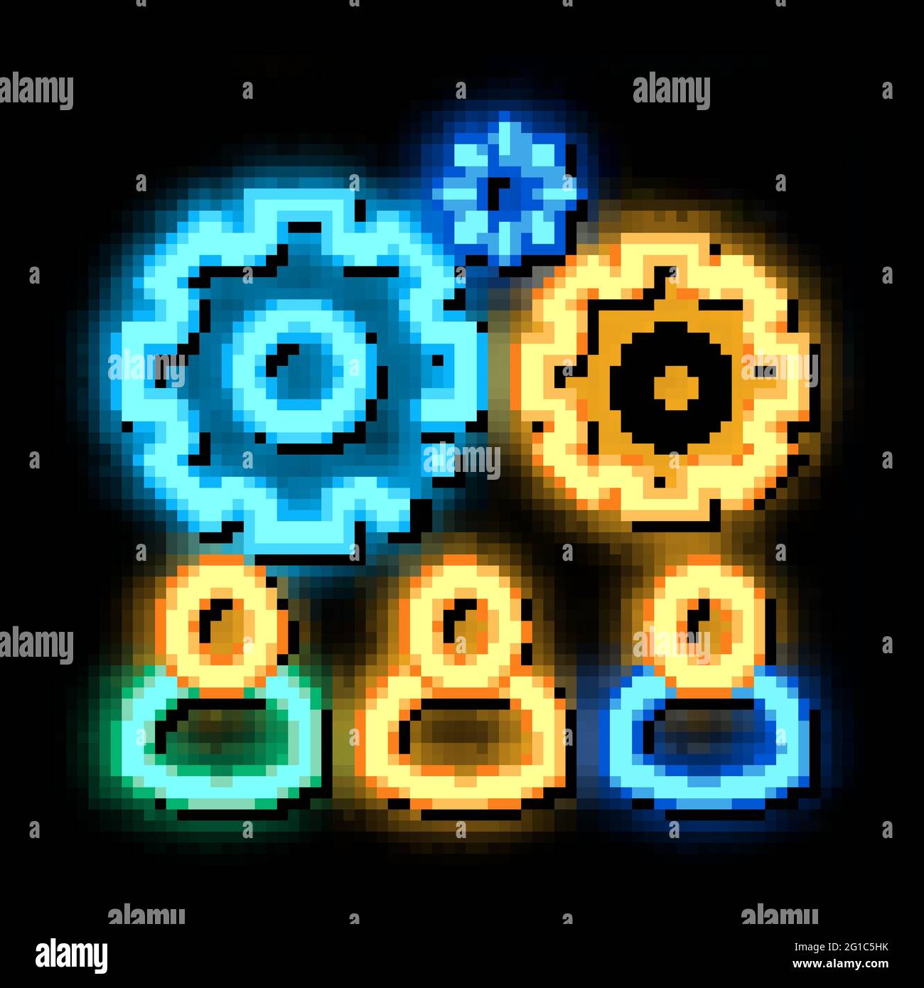 Teamwork Gear neon glow icon illustration Stock Vector Image & Art - Alamy