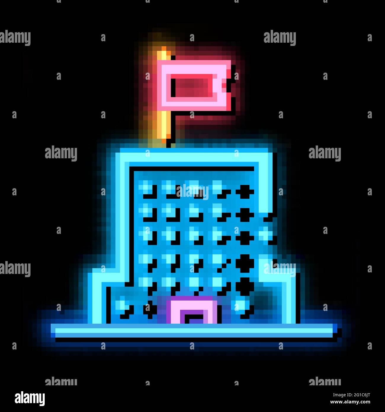 Skyscraper Flag neon glow icon illustration Stock Vector Image & Art ...