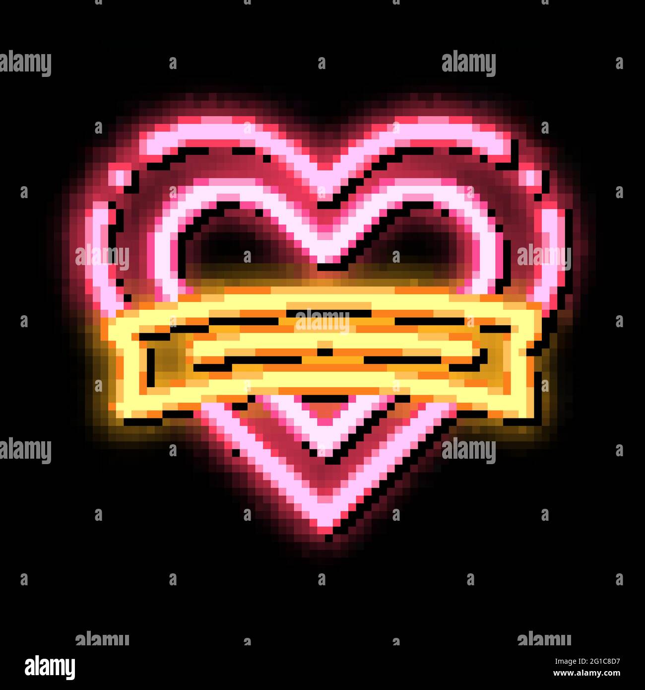 Tattoo Heart Form neon glow icon illustration Stock Vector Image & Art ...