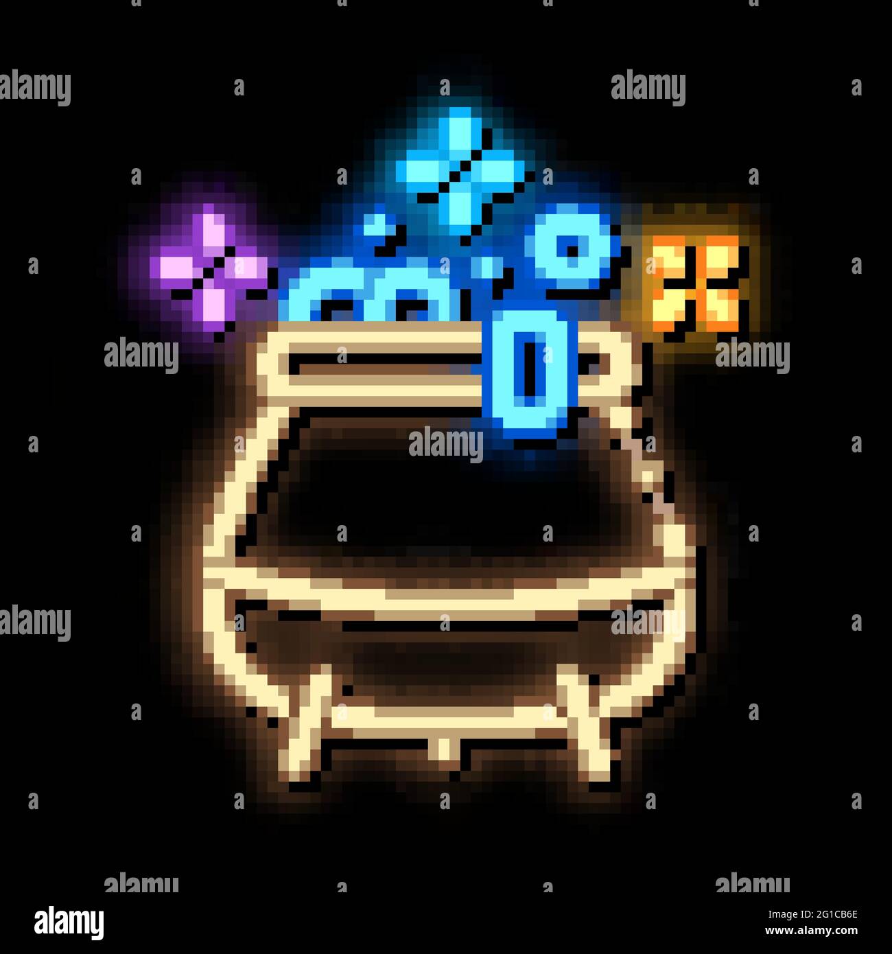 Potion Cauldron neon glow icon illustration Stock Vector