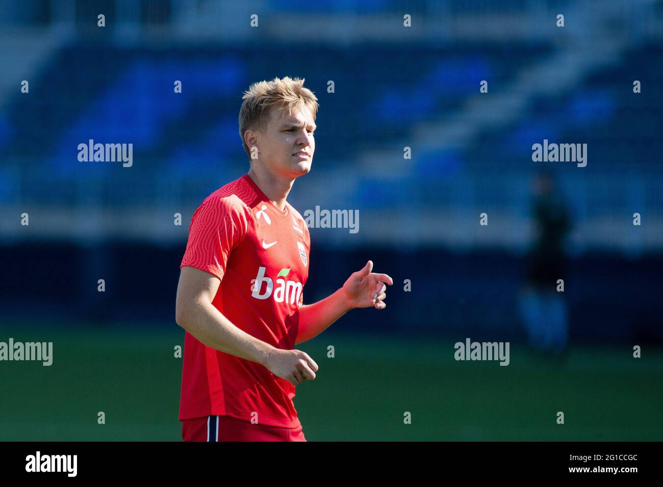 Martin Odegaard Of Norway Warms Up During The International Friendly Football Match Between Norway And Greece On June 6 2021 At La Rosaleda Stadium In Malaga Spain Photo Joaquin Corchero