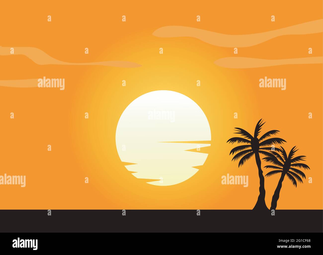 Summer color background with palm trees on the beach Stock Vector Image ...