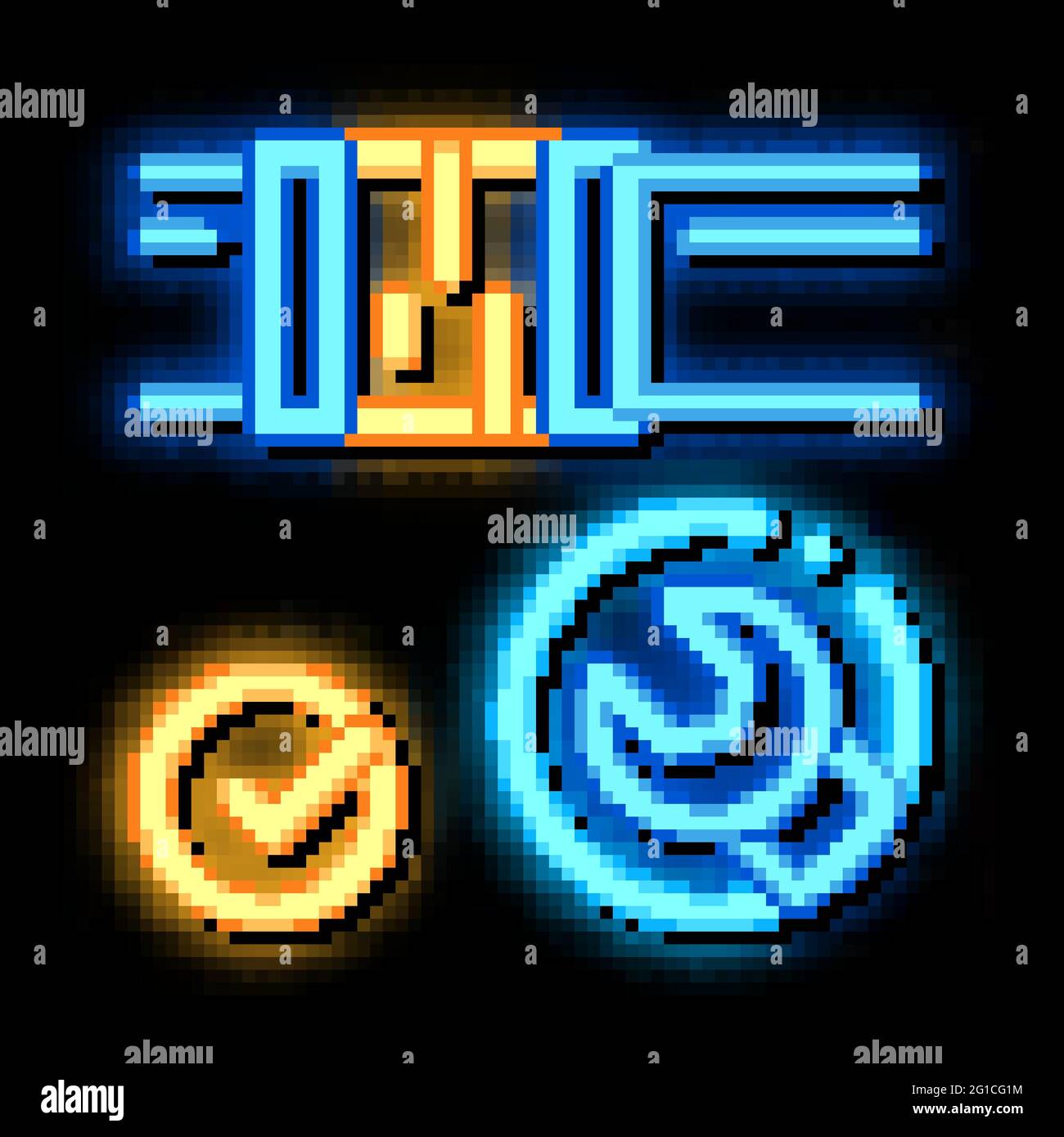 Fixed Pipe Wrench neon glow icon illustration Stock Vector