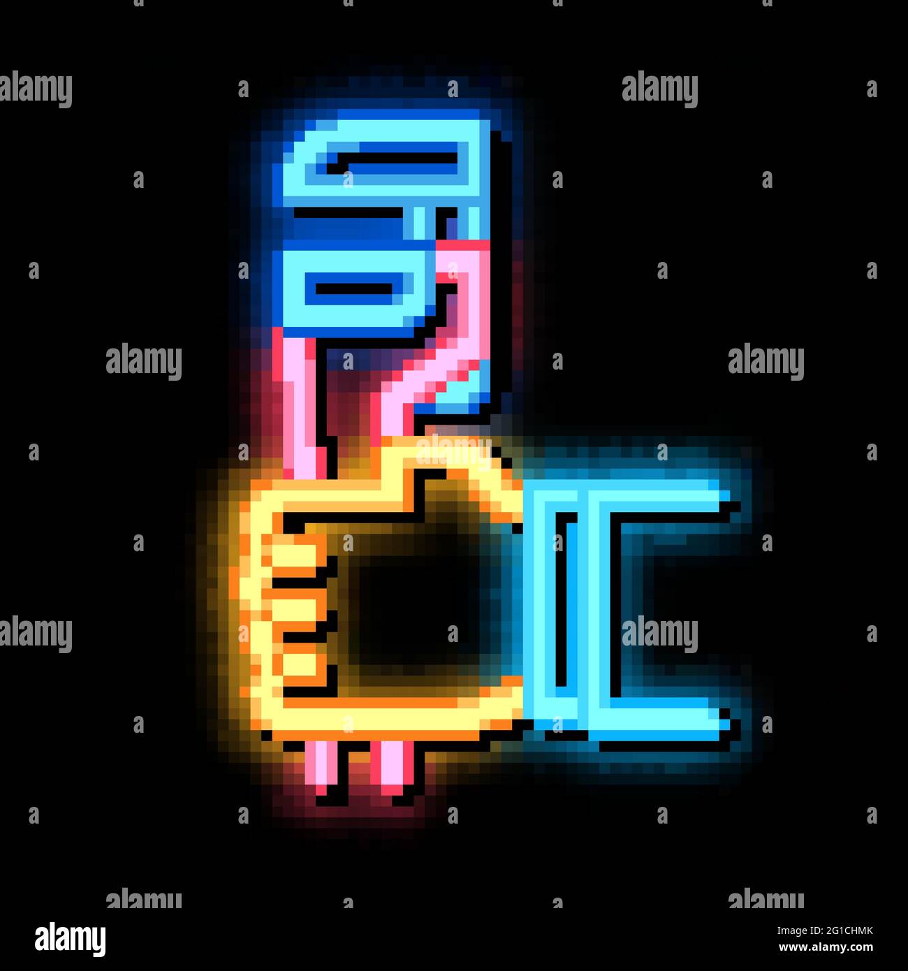 Adjustable Wrench neon glow icon illustration Stock Vector