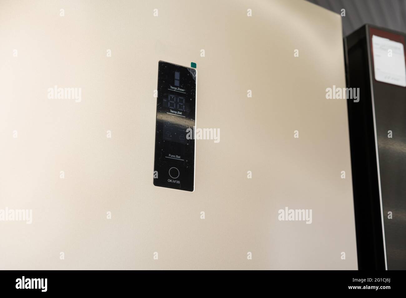 Modern fridge temperature control panel close up Stock Photo Alamy