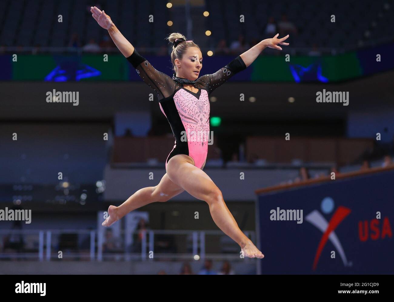 June 6, 2021: MyKayla Skinner performs on the balance beam during Day 2 of the Senior Women's 2021 U.S. Gymnastics Championships at Dickies Arena in Fort Worth, TX. Kyle Okita/CSM Stock Photo