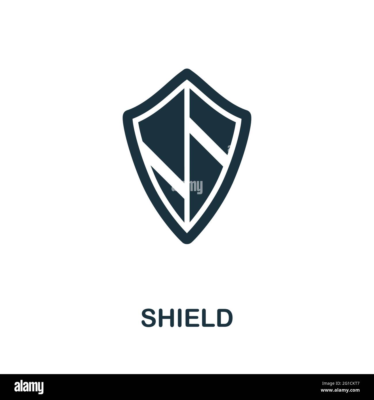 Shield icon. Monochrome simple element from civil rights collection ...