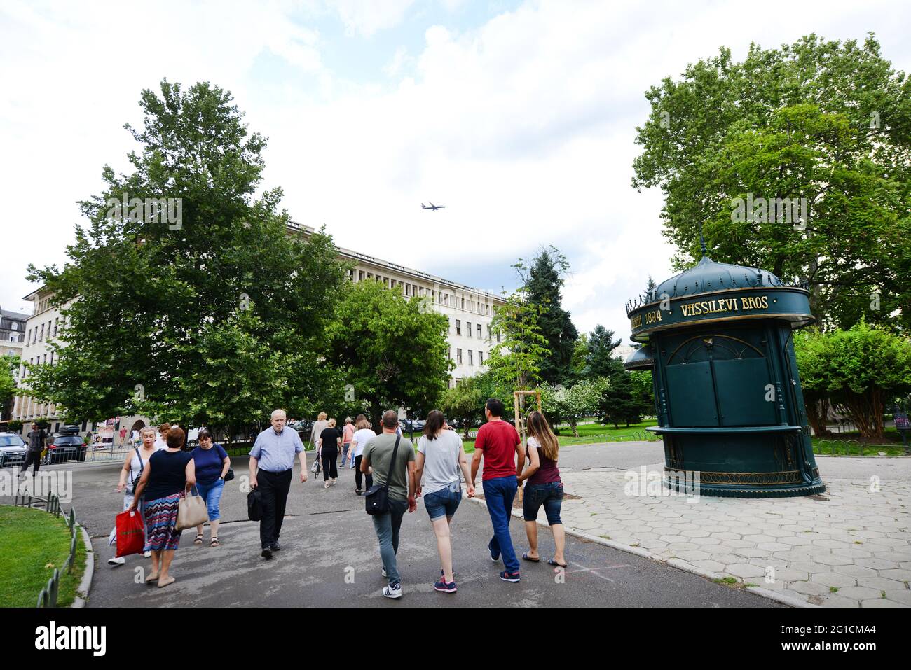 Bulgarians walking through central Sofia, Bulgaria. Stock Photo