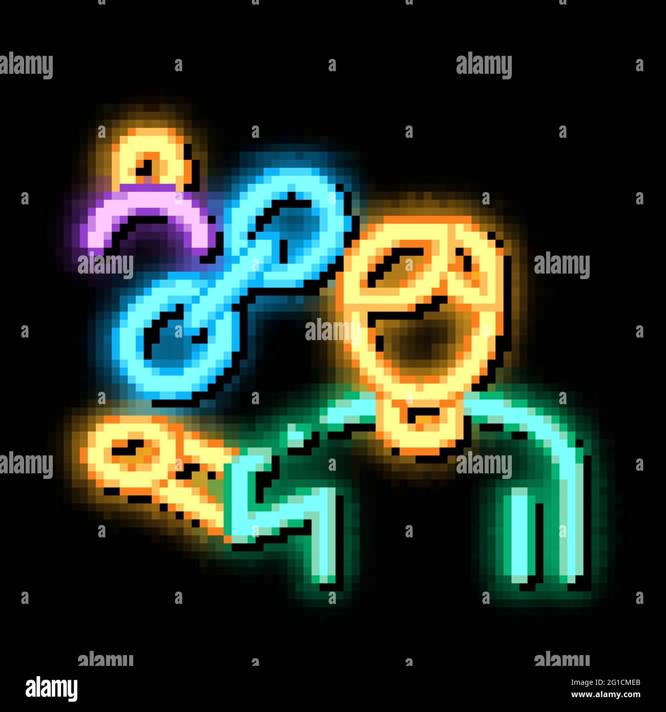 Human Hold Chain neon glow icon illustration Stock Vector Image & Art ...