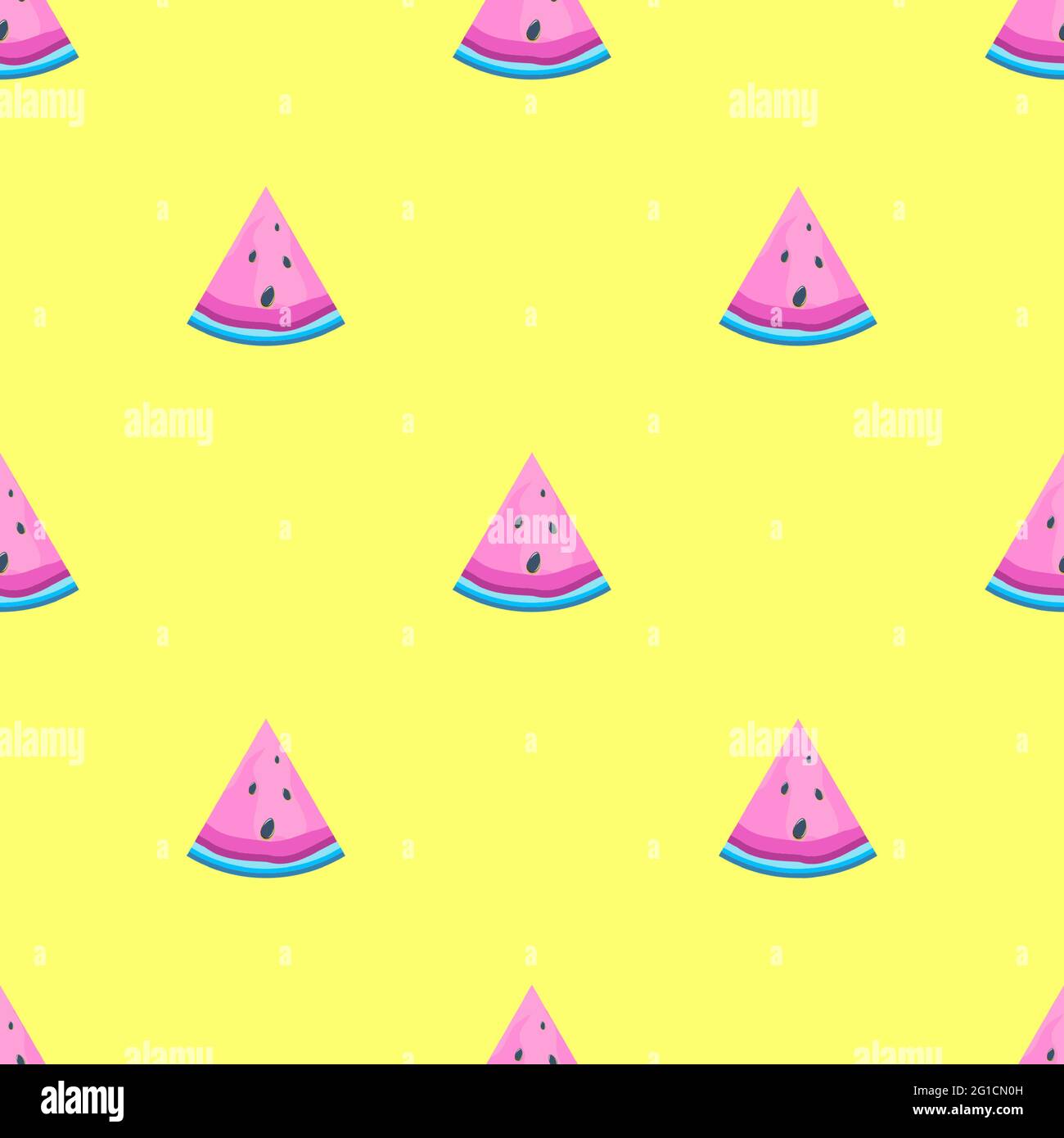 Summer Flat Seamless pattern Background with watermelon. Vector ...