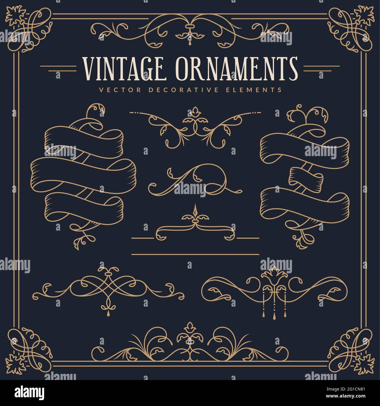 Vintage corner frame on Stock Vector Images Alamy