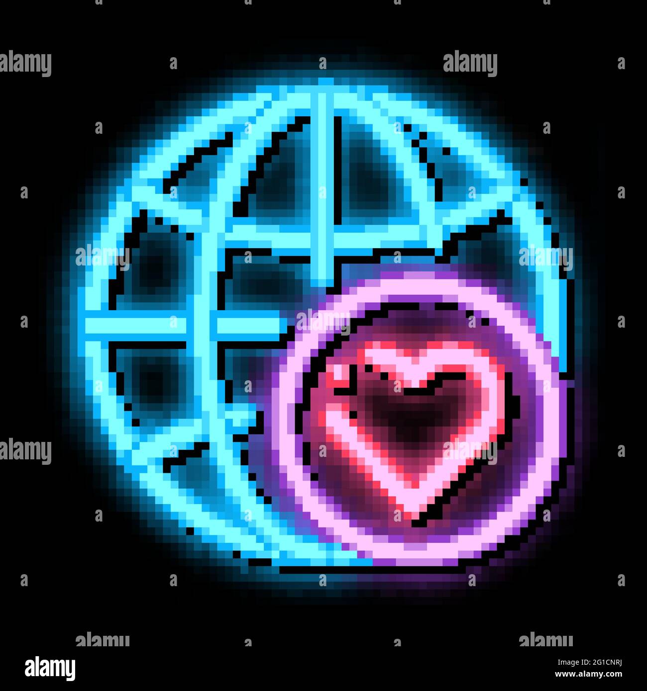 Earth Globe Love neon glow icon illustration Stock Vector Image & Art ...