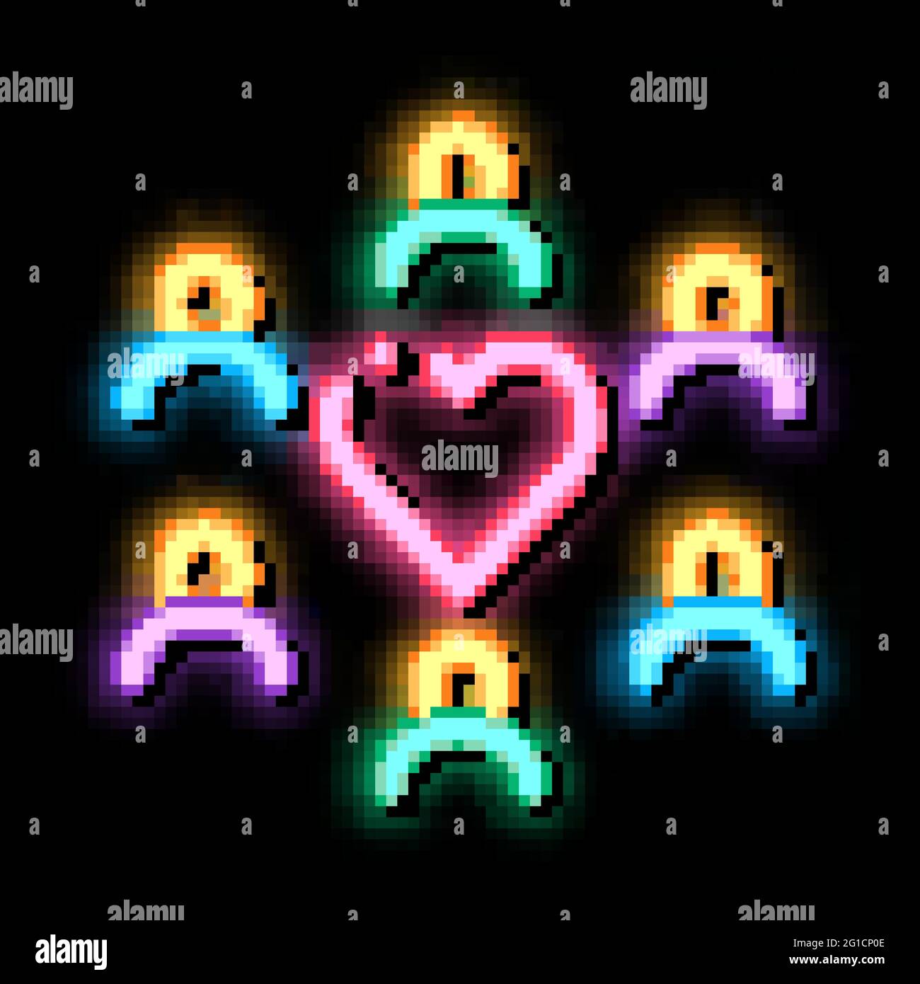 Human Group Love neon glow icon illustration Stock Vector Image & Art ...