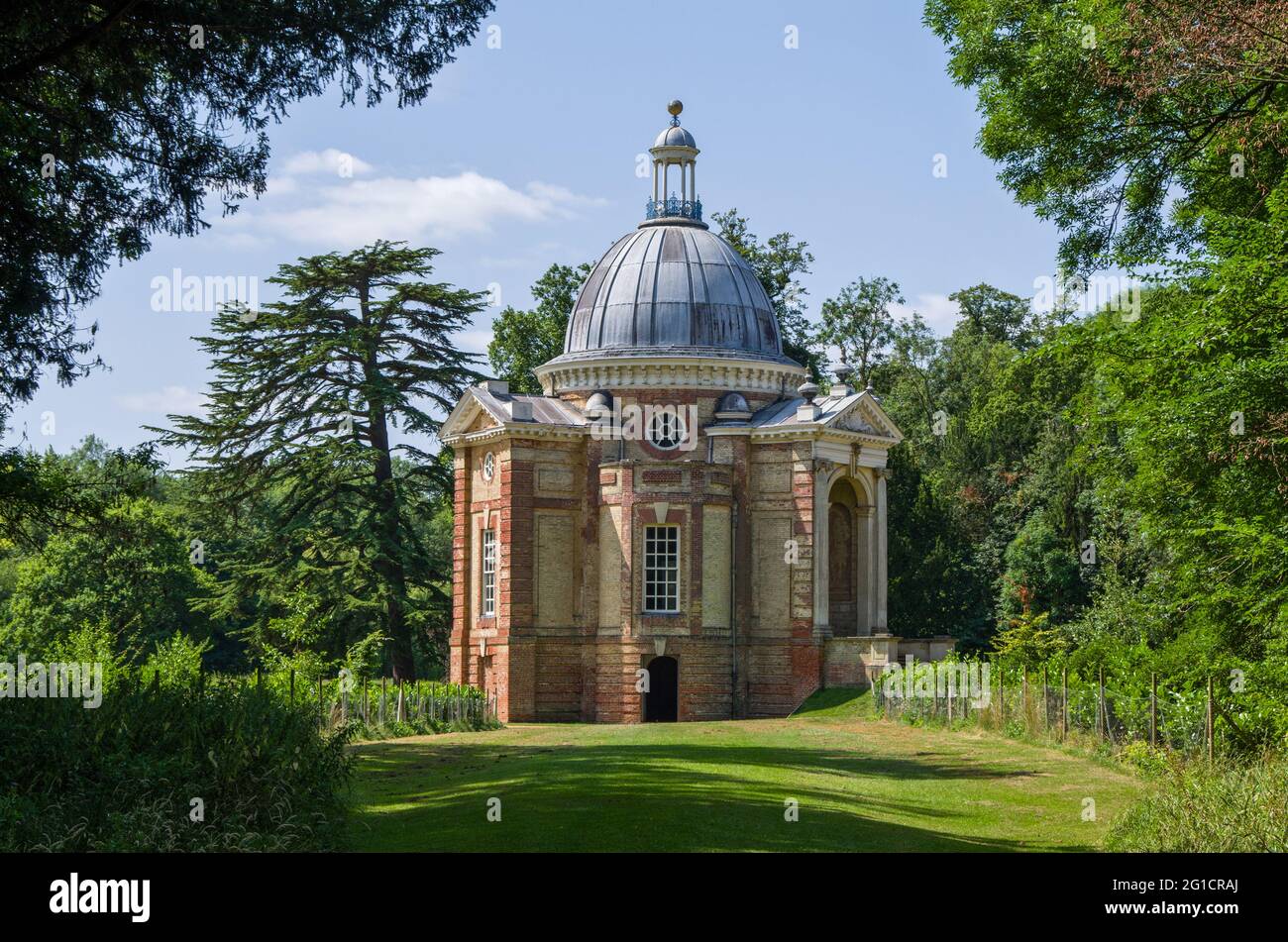 The Archer Pavilion in the grounds of Wrest Park, Silsoe, Bedfordshire, UK; designed in the Baroque style by Thomas Archer Stock Photo