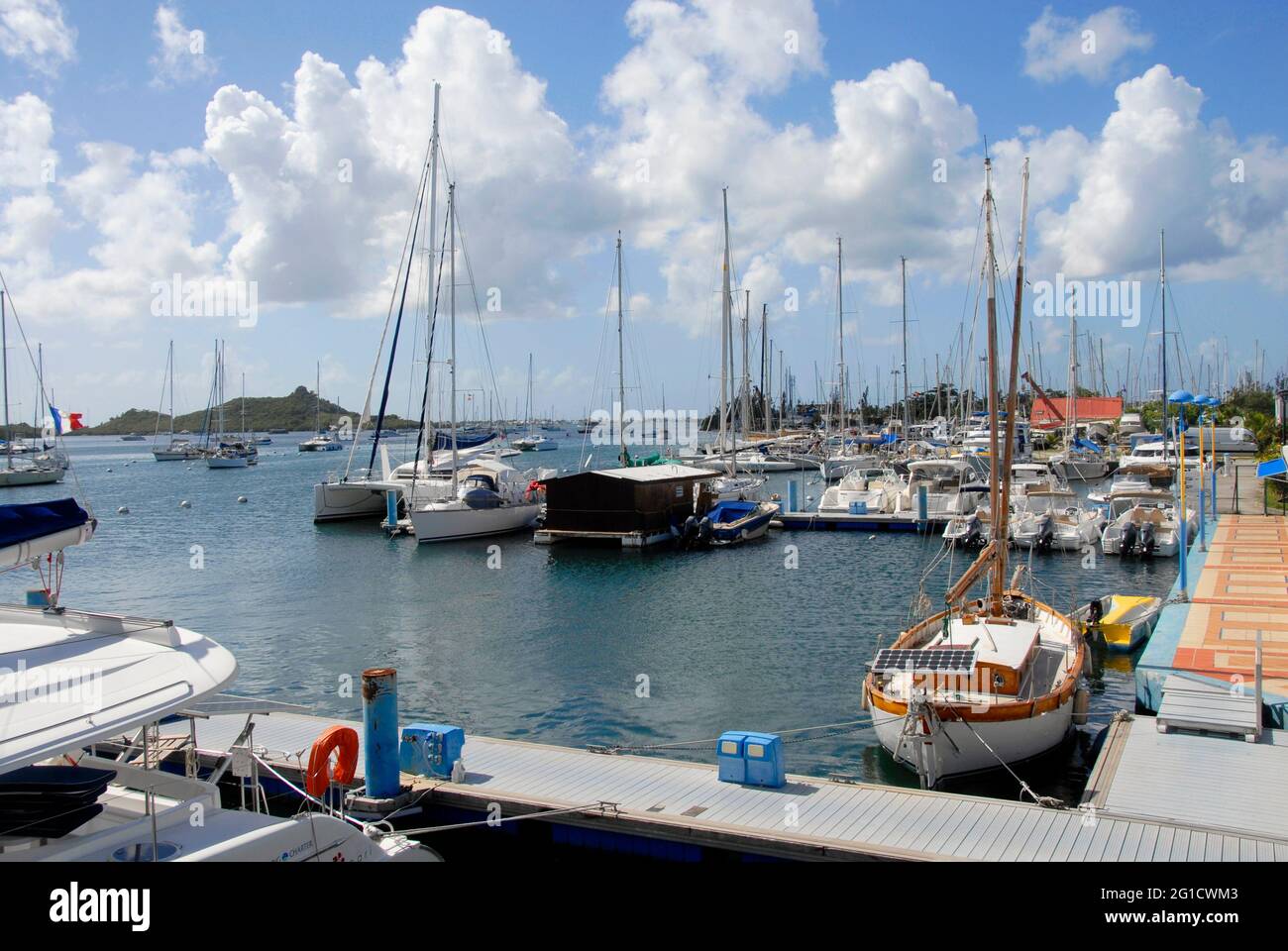 Marina, Port La Royale, Simpson Bay lagoon, St Martin, Caribbean Stock Photo