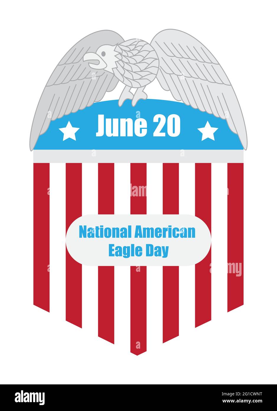 American Eagle Day concept vector. June 20th is a special day. Bald