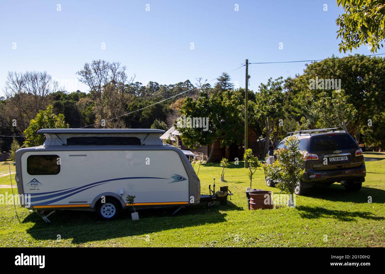 Harkerville, South Africa - caravan camping on the Garden Route in South  Africa Stock Photo - Alamy