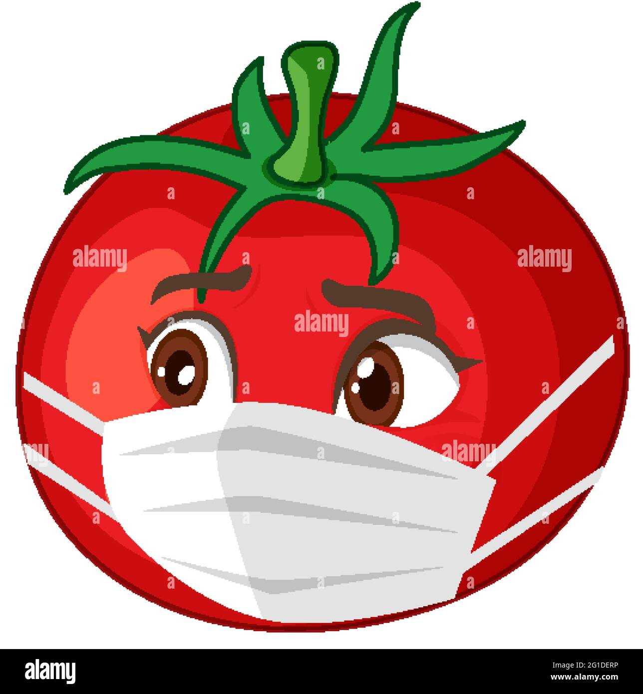 Tomato cartoon character wearing mask on white background illustration  Stock Vector Image & Art - Alamy