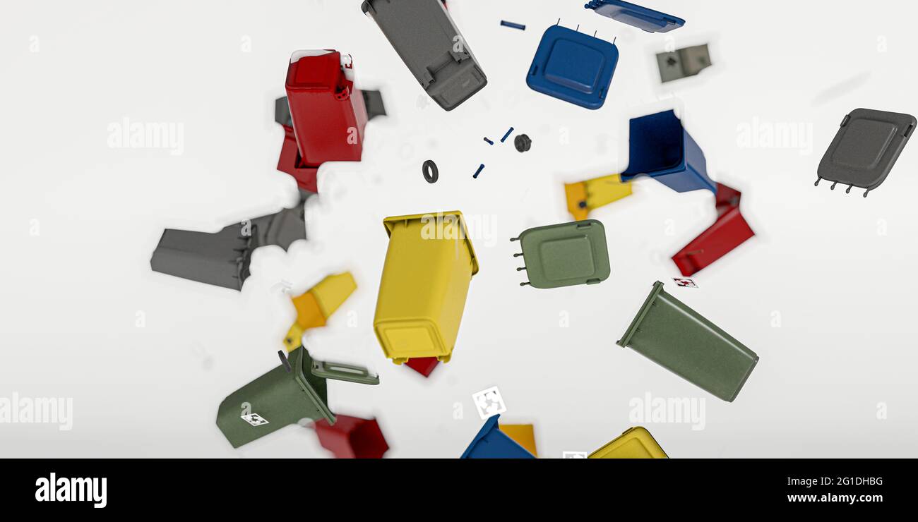 recycle bins isolated on white background 3d illustration Stock Photo ...
