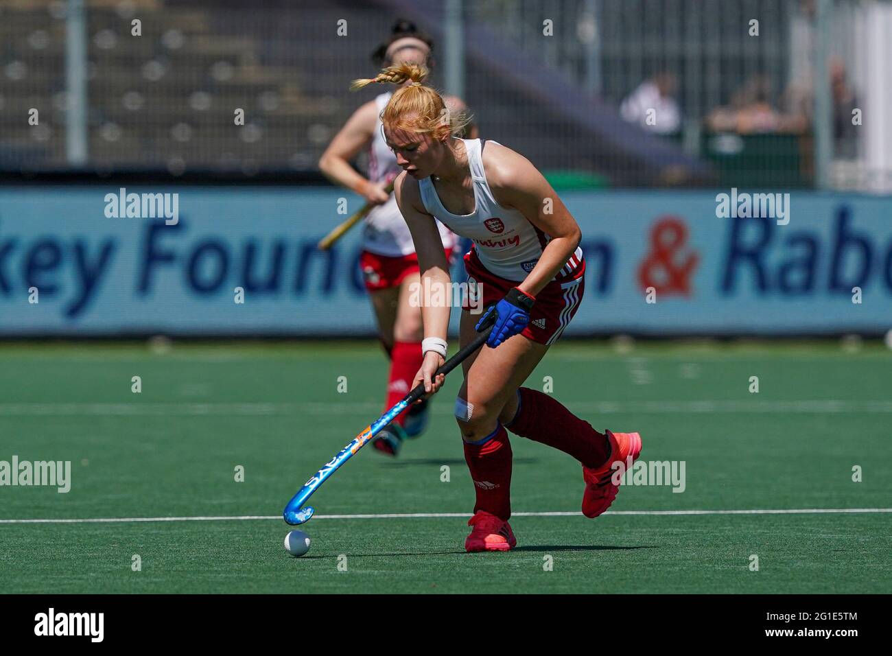 AMSTELVEEN, NETHERLANDS - JUNE 6: Catherine Ledesma of England during the Euro Hockey Championships match between England and Italy at Wagener Stadion Stock Photo
