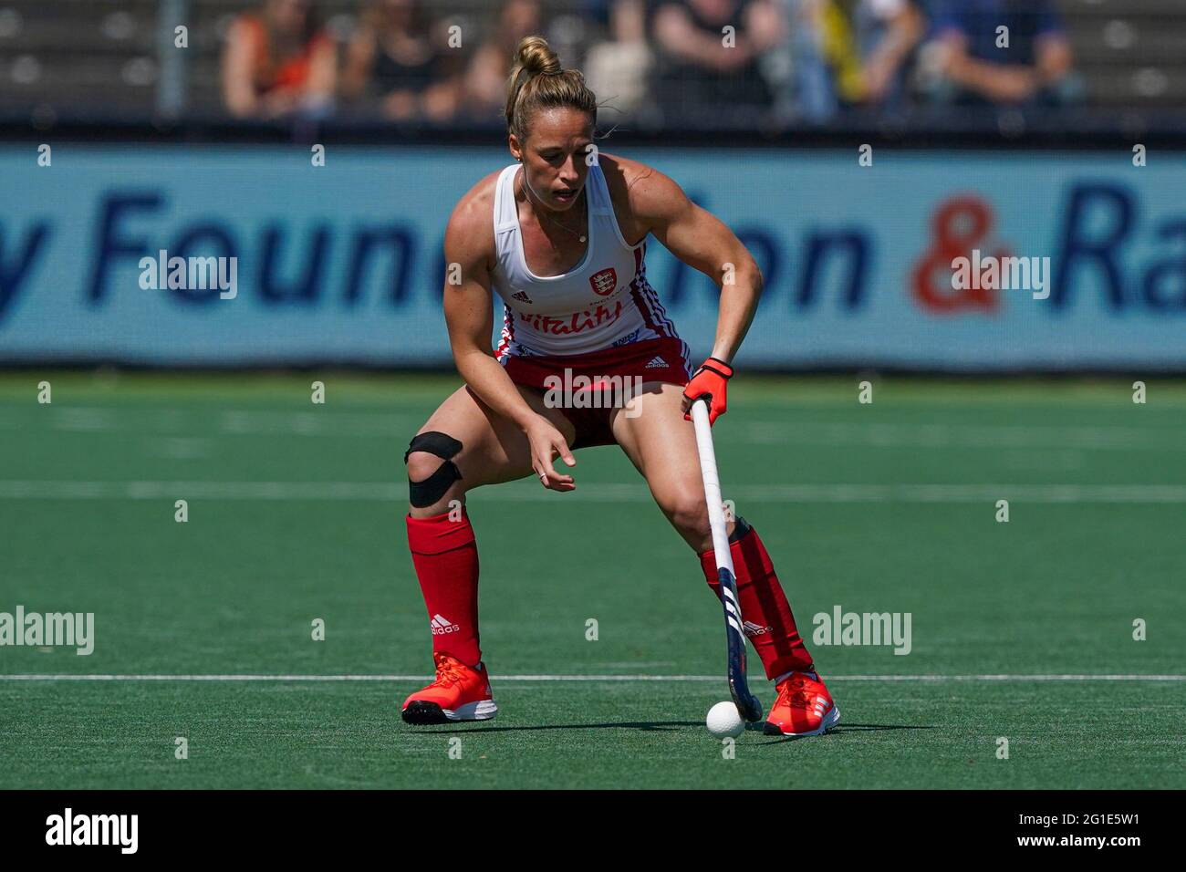 AMSTELVEEN, NETHERLANDS - JUNE 6: Susannah Townsend of England during the Euro Hockey Championships match between England and Italy at Wagener Stadion Stock Photo