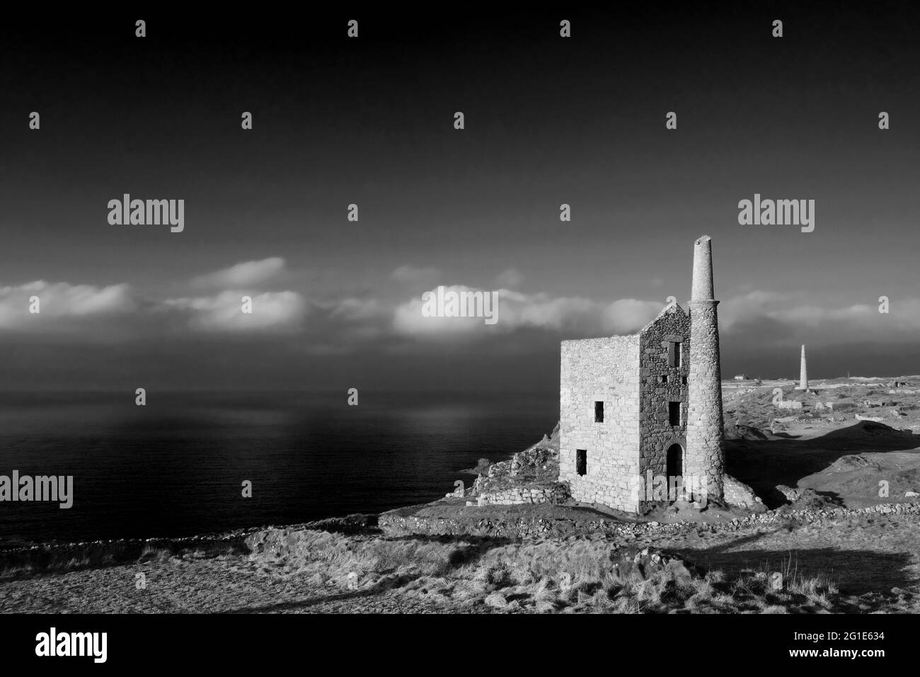 Wheal Owles, a disused tin mine, Botallack, Cornwall, UK - John Gollop Stock Photo