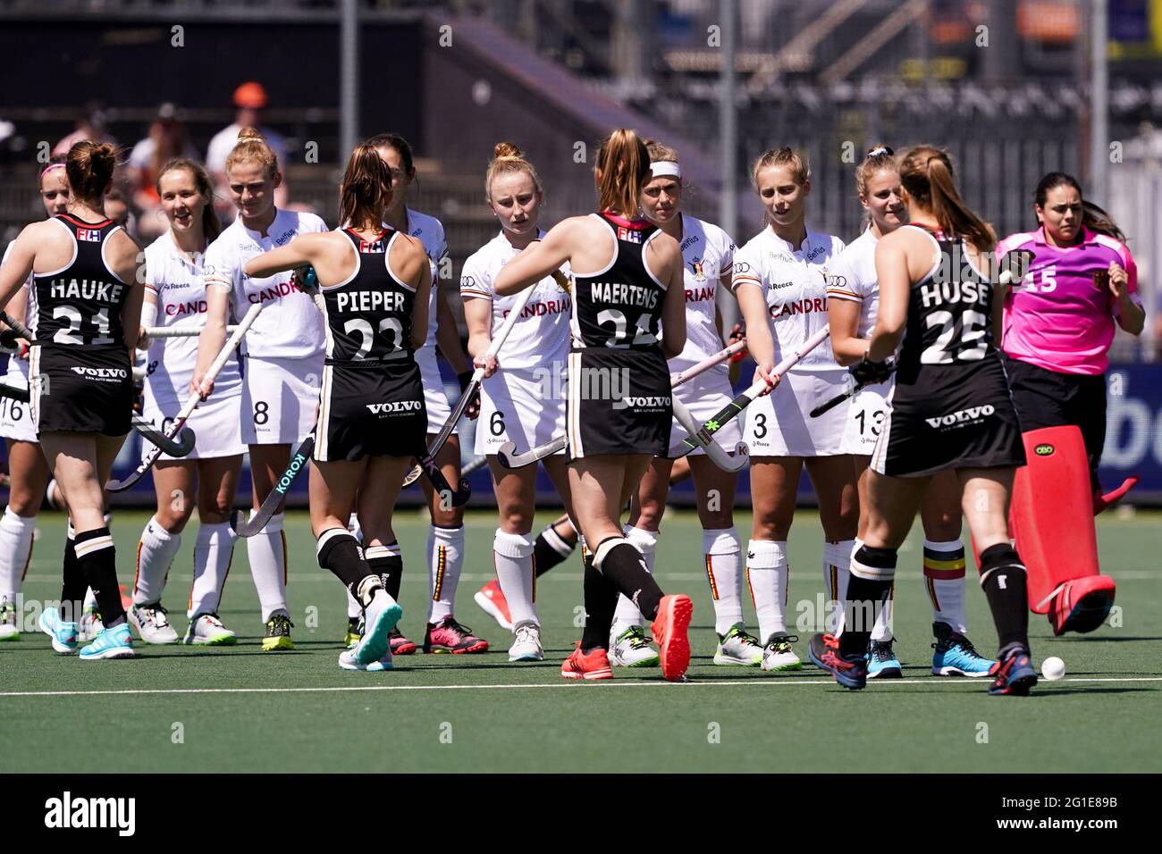 AMSTELVEEN, NETHERLANDS JUNE 6 Teams during the Euro Hockey