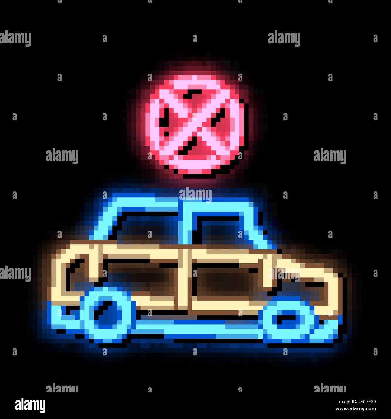 Crashed Car neon glow icon illustration Stock Vector Image & Art - Alamy