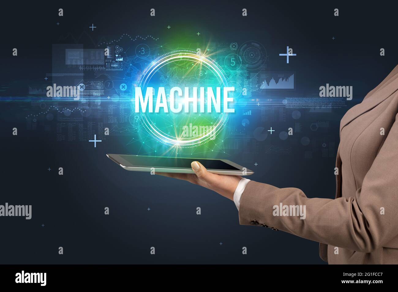 Close-up of a touchscreen, new tech concept Stock Photo