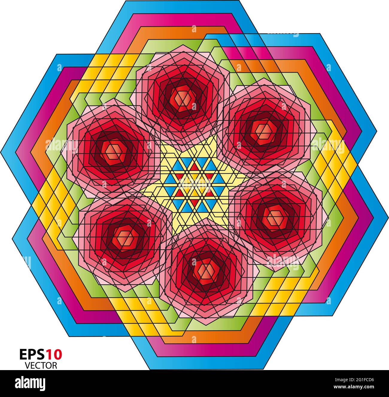 Abstract beautiful colorful vector circular mandala design Stock Vector