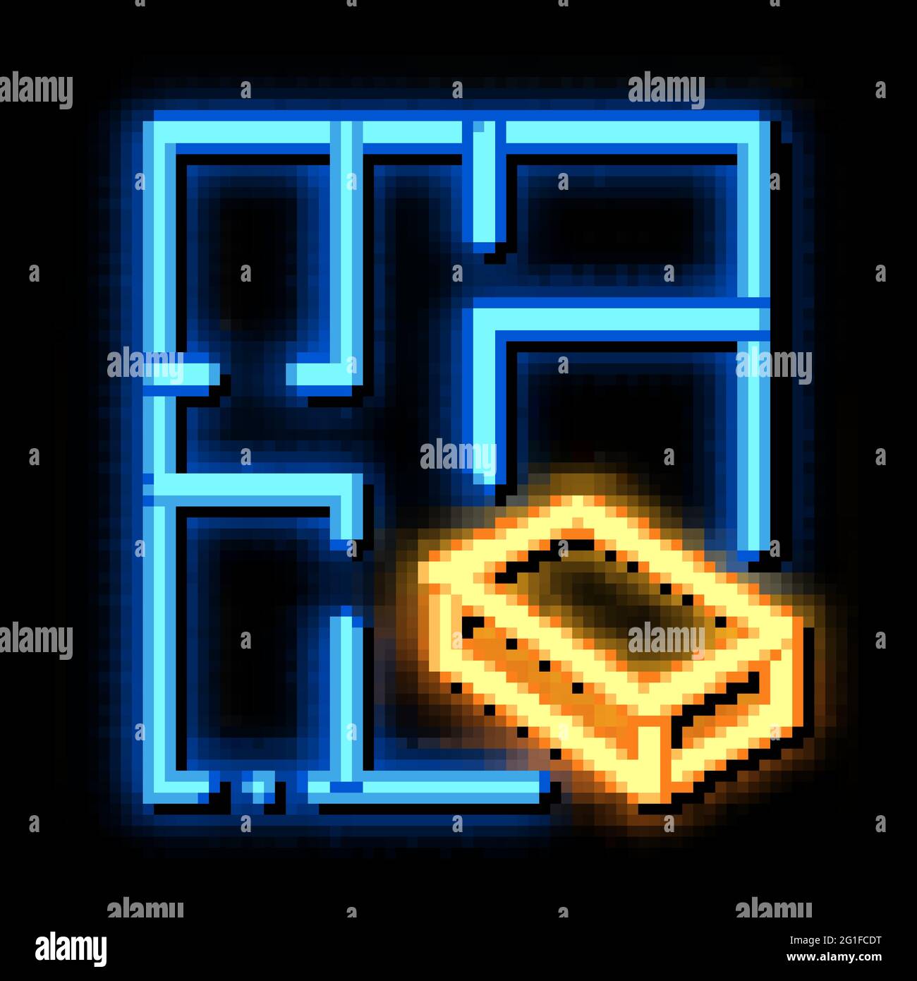 Construct House neon glow icon illustration Stock Vector Image & Art ...