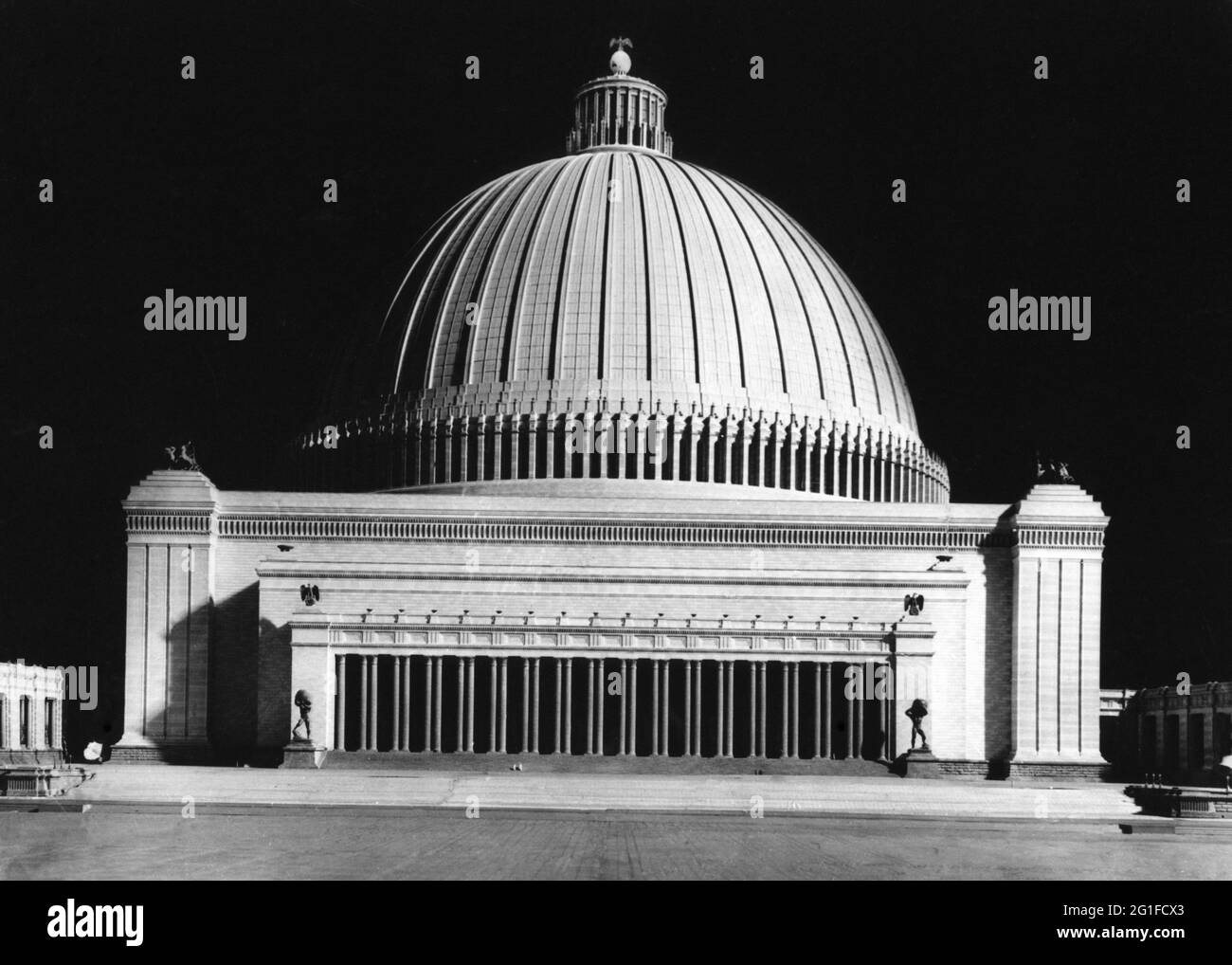 Nazism / National Socialism, architecture, capital of the Third Reich "Germania" (former Berlin), hangar, mock-up, EDITORIAL-USE-ONLY Stock Photo