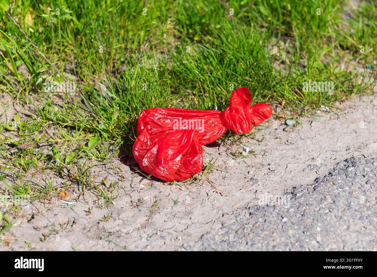 Dog excrement bag, Baden-Wuerttemberg, Germany Stock Photo