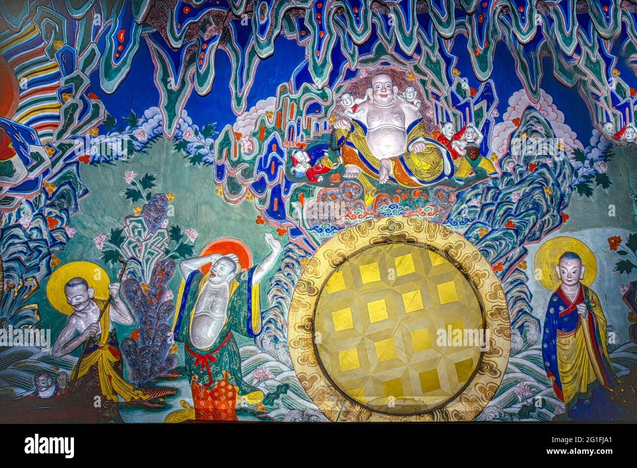 Amgalan temple, Buddha statue, Choijin Lama Temple, Ulaanbaatar, Mongolia Stock Photo Alamy