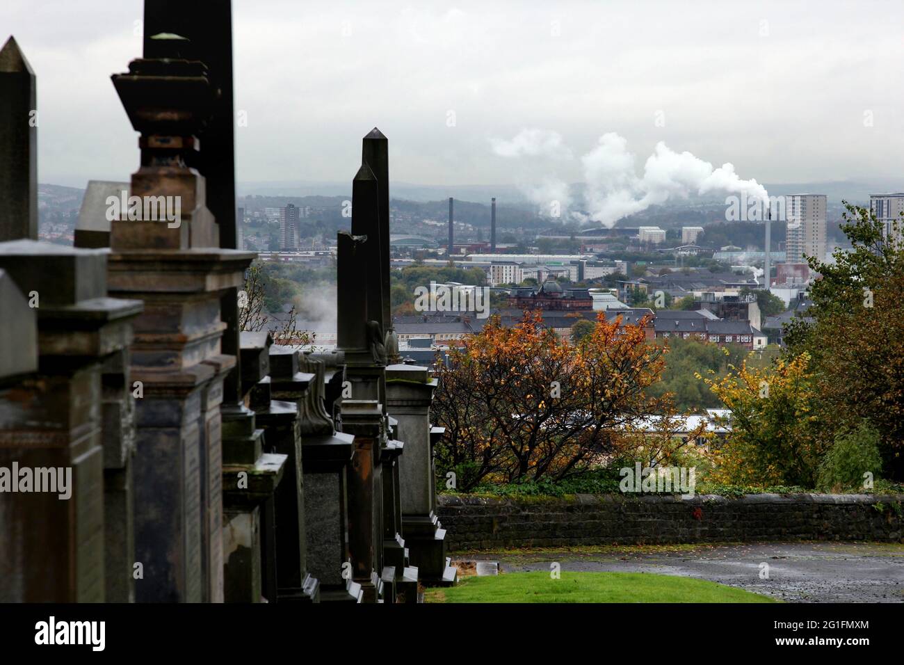 East End, Cathedral precinct, Necropolis, Fir Park Hill, Cemetery, Tombs, Glasgow, Scotland, United Kingdom Stock Photo