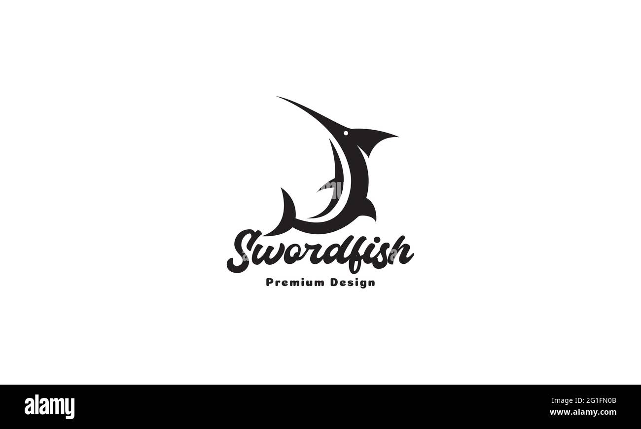 modern shape swordfish sea logo symbol vector icon illustration graphic design Stock Vector