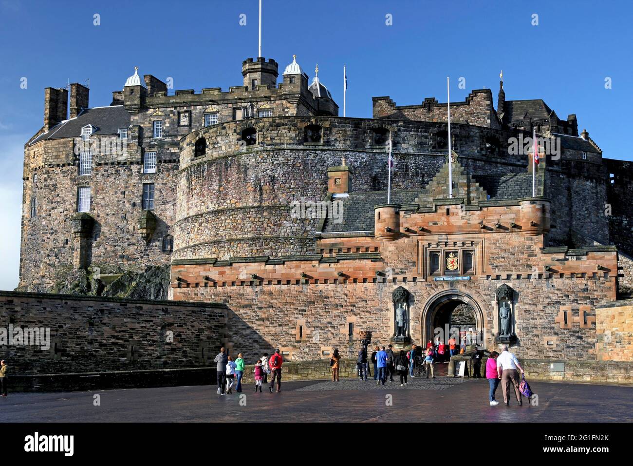 Edinburgh Castle, Castle Rock, Entrance Gate, Edinburgh, Scotland, United Kingdom Stock Photo