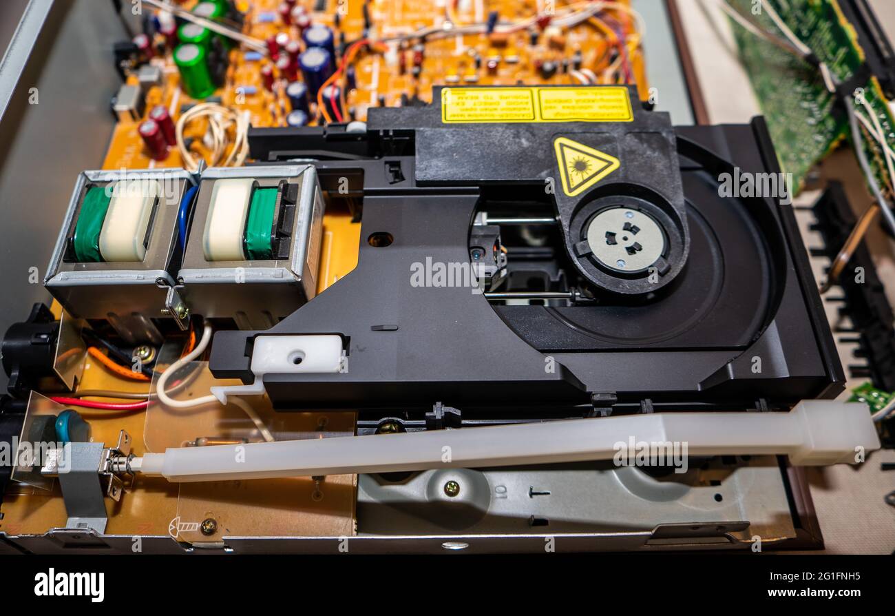 Technics vintage CD player internal circuits and laser mechanism Stock  Photo - Alamy
