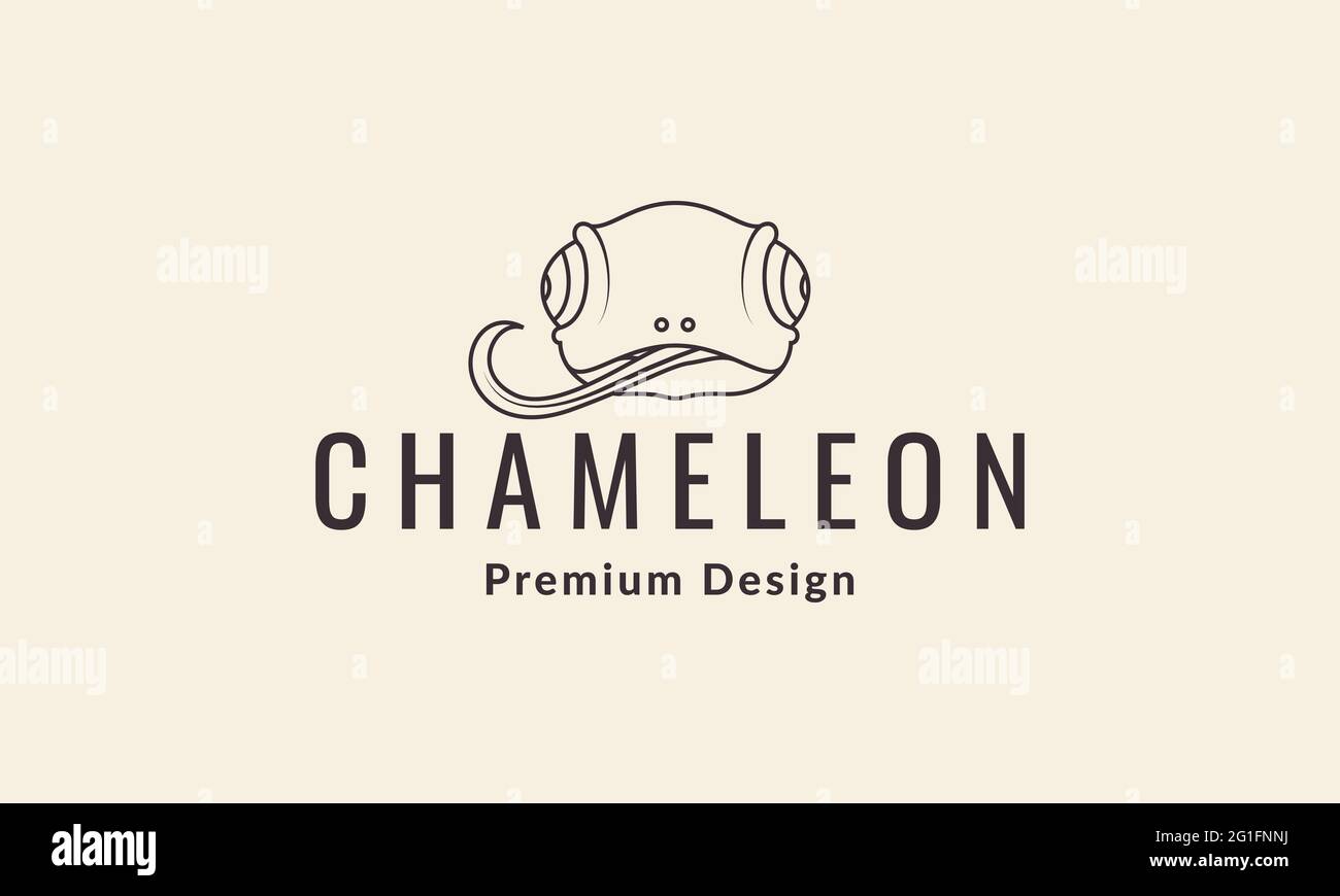 lines head chameleon logo symbol vector icon illustration graphic design Stock Vector