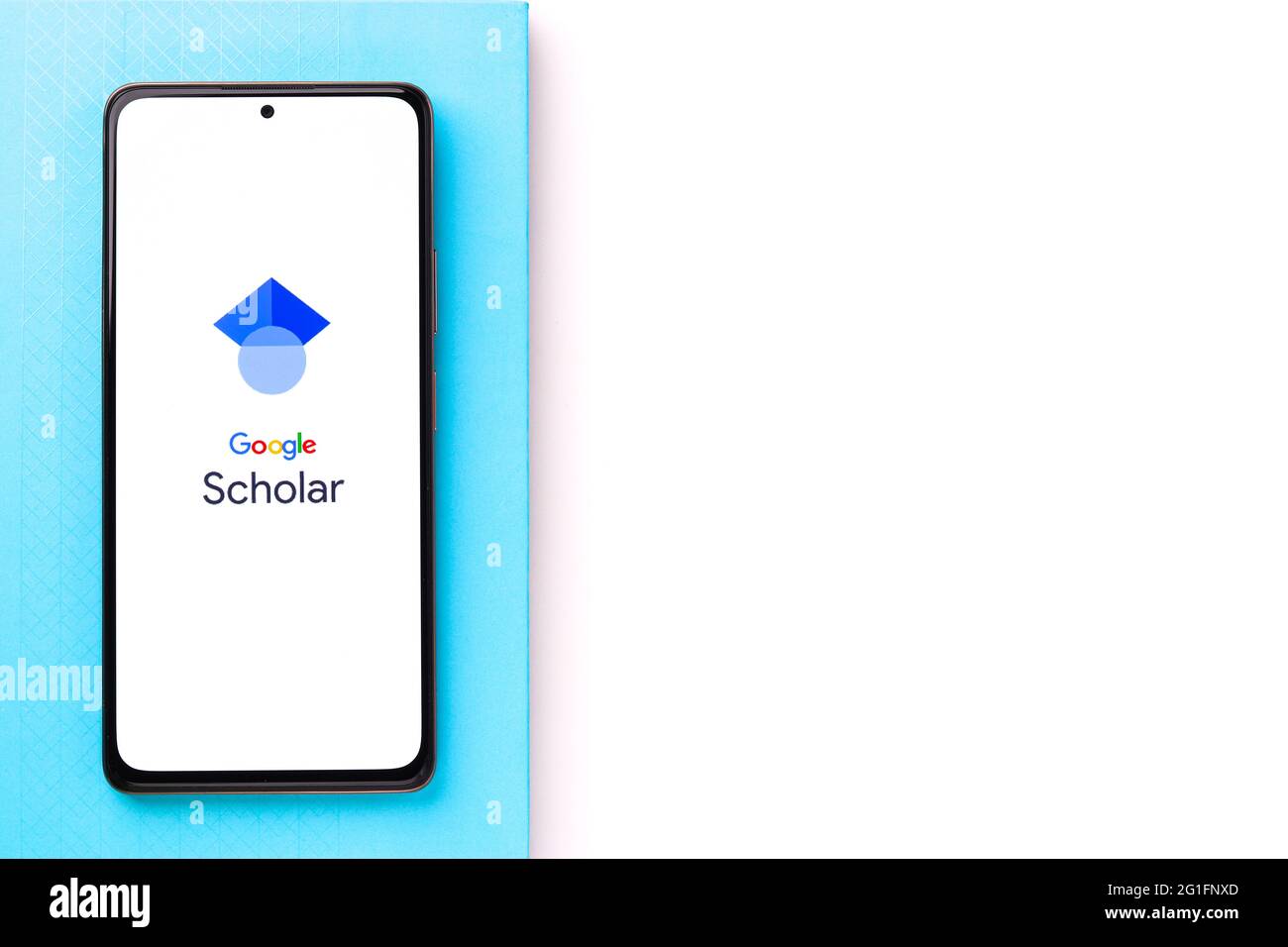 Assam, india - May 29, 2021 : Google Scholar app logo on phone screen stock image. Stock Photo