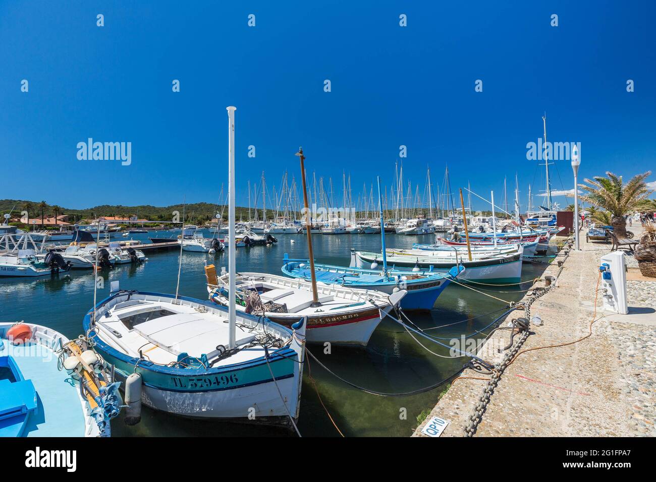 FRANCE, PROVENCE-ALPES-COTE D'AZUR. VAR (83) ARCHIPELAGO OF ISLANDS OF  HYERES, PORQUEROLLES ISLAND, PORT Stock Photo - Alamy