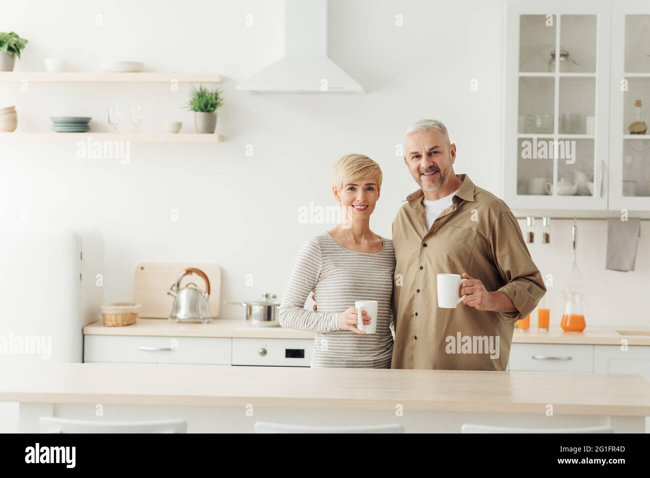 Positive emotions, cheerful mood, good morning, coffee break, breakfast cozy and home comfort Stock Photo