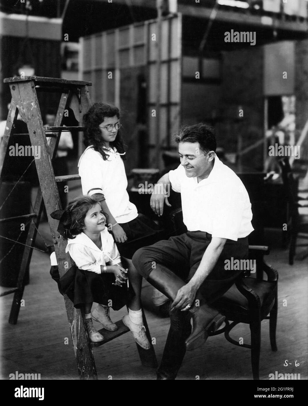 Stage and Silent Screen Actor RICHARD BENNETT circa 1916 on set candid