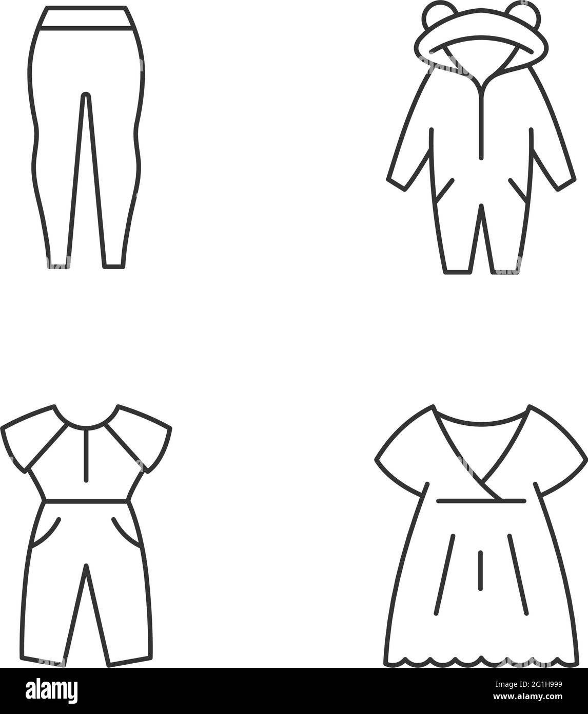 Sleepwear linear icons set Stock Vector Image & Art Alamy