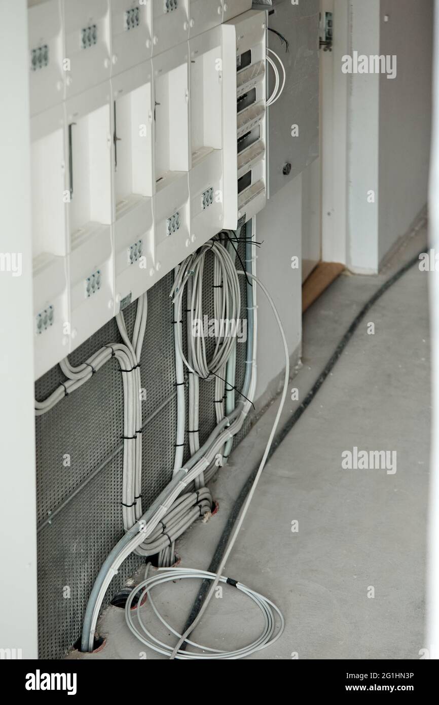 industrial wiring equipment in building Stock Photo Alamy