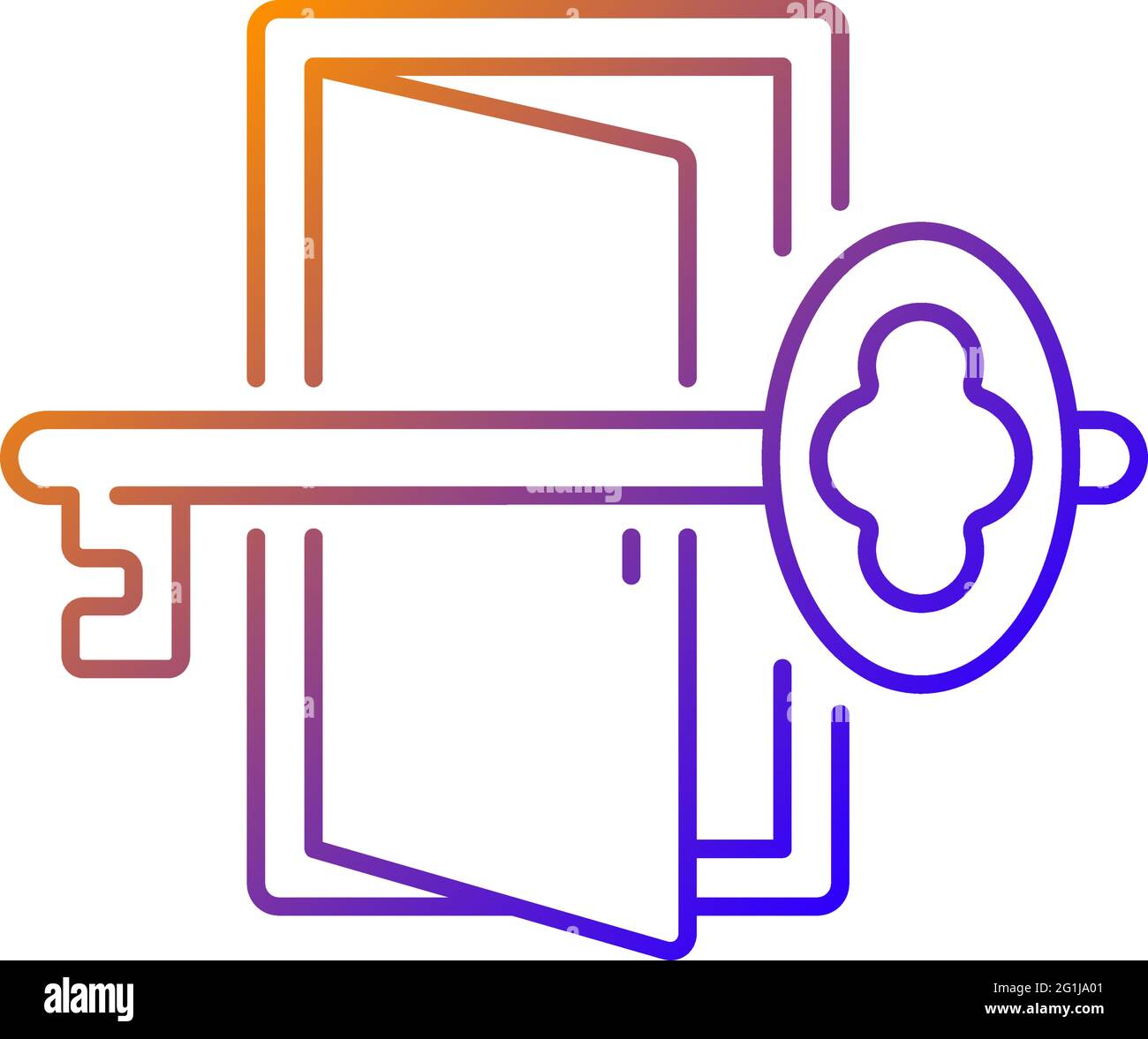 Finding key to get out gradient linear vector icon Stock Vector